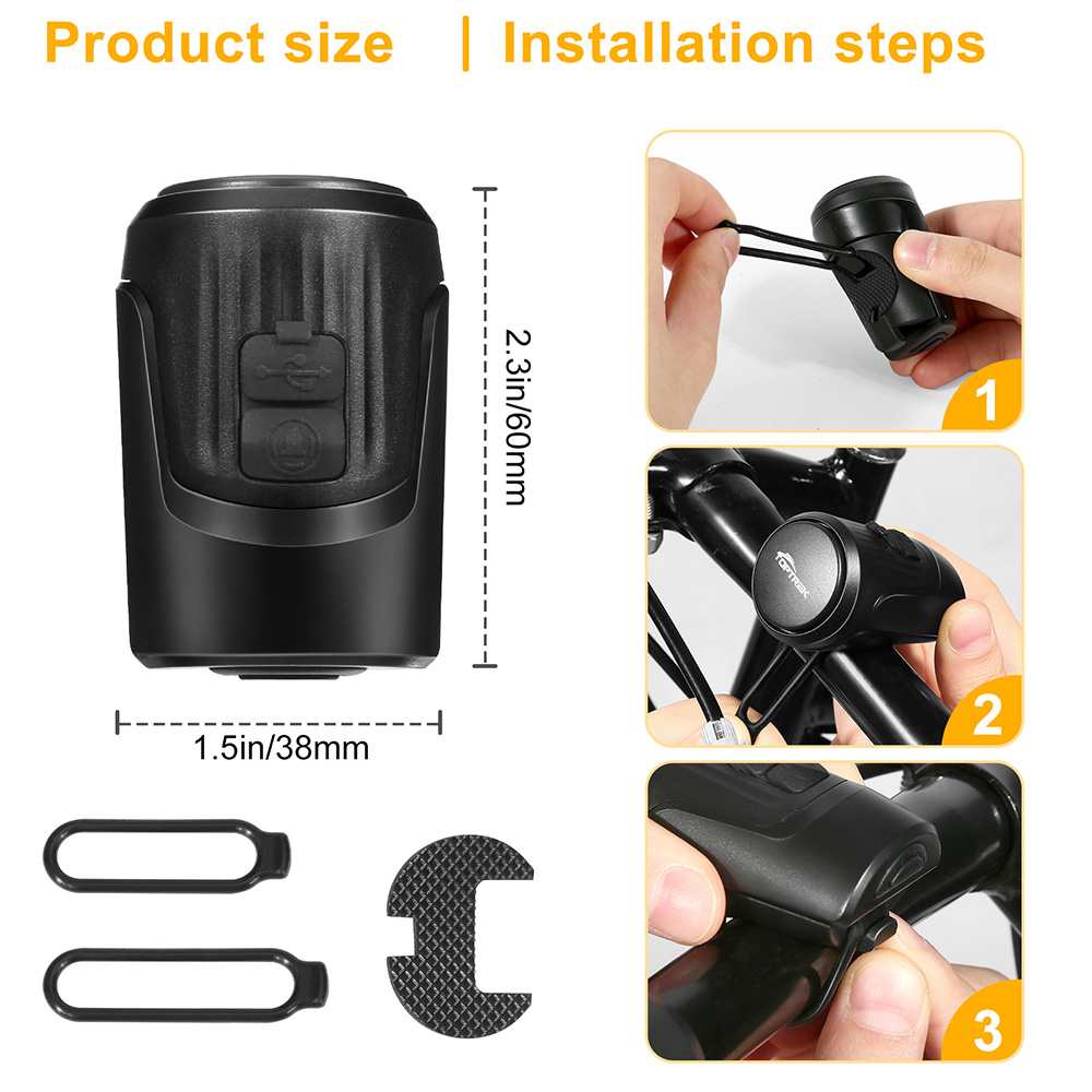 Bike Electric Horn Anti Diefstal Bicycle Alarm 2 In 1 USB opladen High Decibel Bike Safety Warning Bell Cycling Bicycle Accessorie
