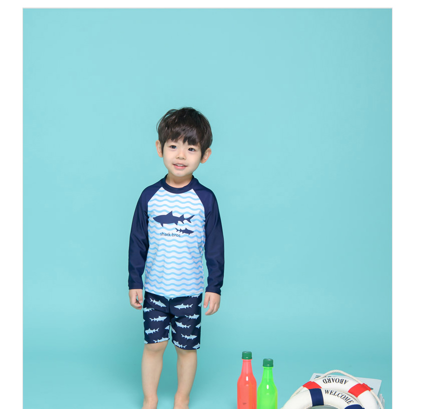 Children's Swimsuit Three Pieces Kids Swimwear for Boys Dinosaur Shark Summer Beach Toddler Baby Boy UV Swimming Bathing Suit