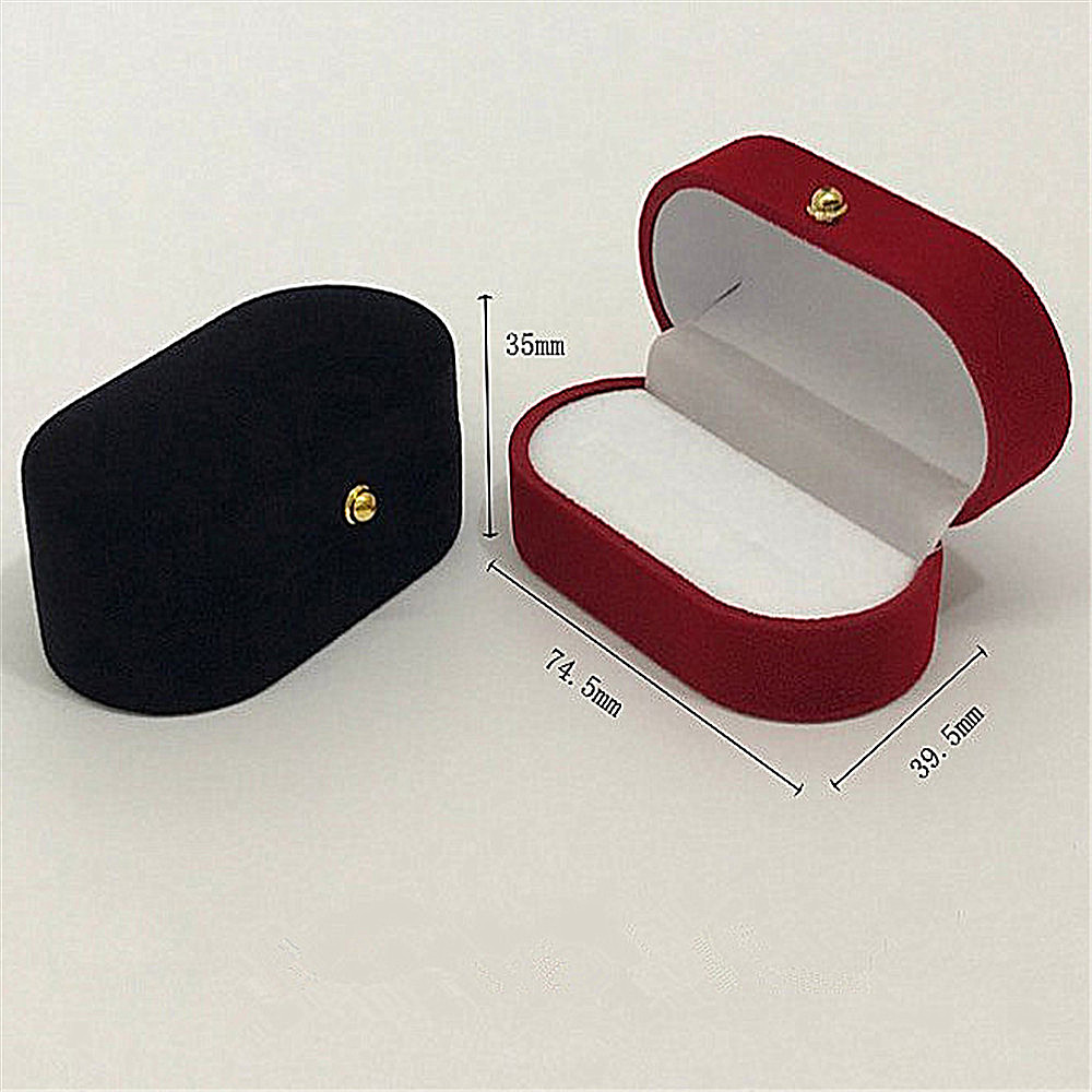 Caja de exhibición de pernos de arete de doble anillo de terciopelo de lujo para proponer la boda del organizador de la joyería del regalo de la boda