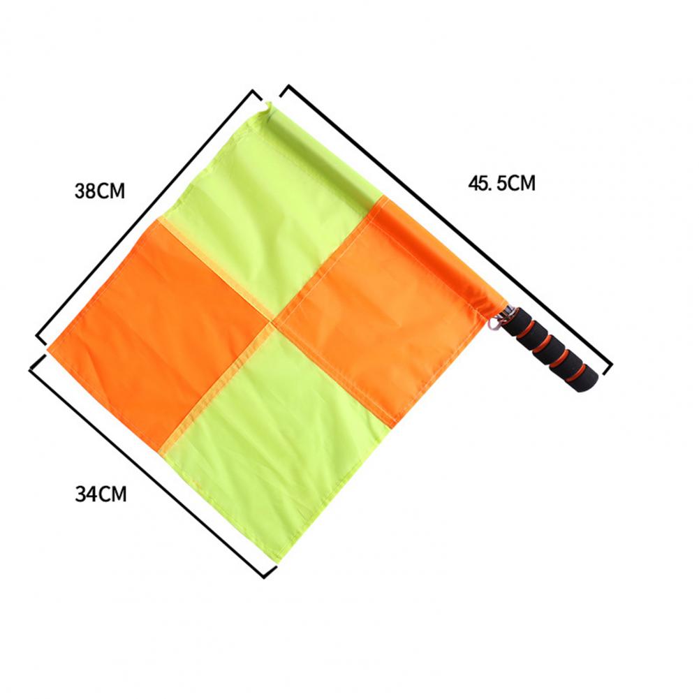 Football Referee Flag Useful Compact Durable Rustproof Handle Referee Linesman Flag for Football Training