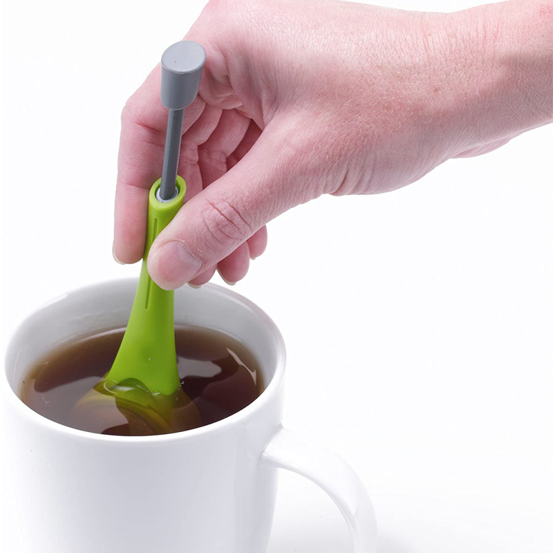 Kreatywny sitko herbaty wielokrotnego użytku wbudowany tłok przenośny plastikowy sitko herbacyk gadżety gadżety kuchenne gadżety
