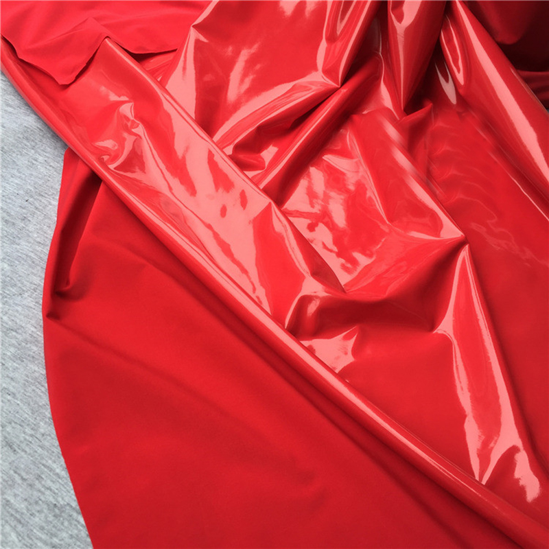 Good Red Shining Mirror PU Leather Fabric Stretch PU Artificial Leather Sewing Material for Sexy Pants DIY Bodysuits Clothing