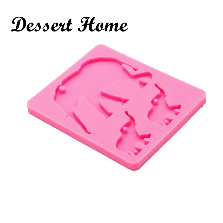 DY0078 DIY Elephant Family Moeder/Baby Epoxy Resin Molds Silicone Mold voor sleutelchains sieraden Making Accessoires Tools