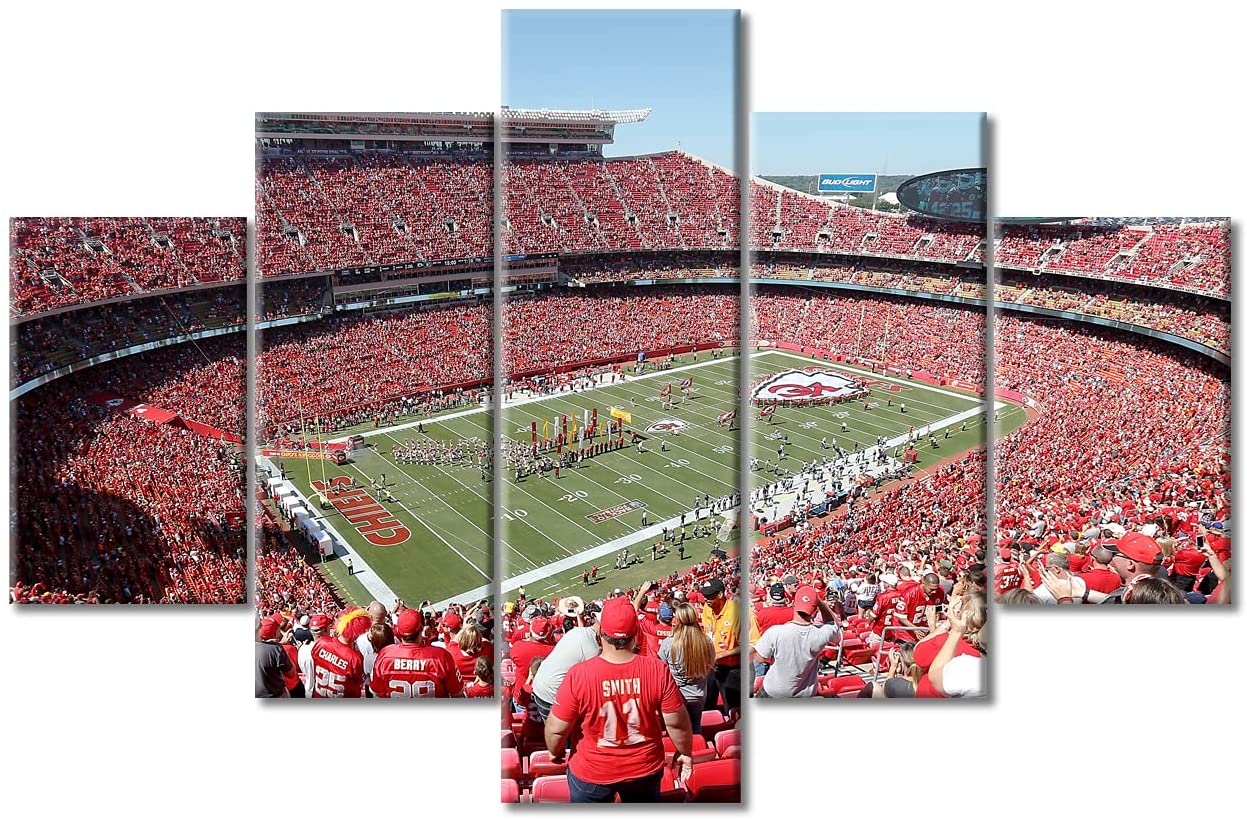 5 Panel Kansas City GEHA Field at Arrowhead Stadium Football Giclee Paintings Wall No Framed Pictures Art HD Print