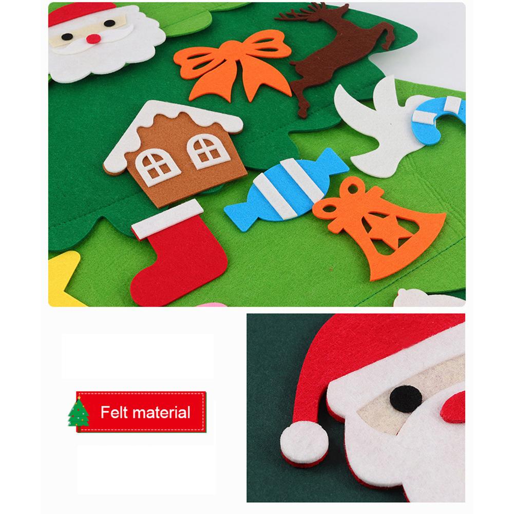 DIY Felt Christmas Advent Calendar Christmas Tree Calendar With Pockets Kids Wall Hanging Gift for Christmas Home Decoration