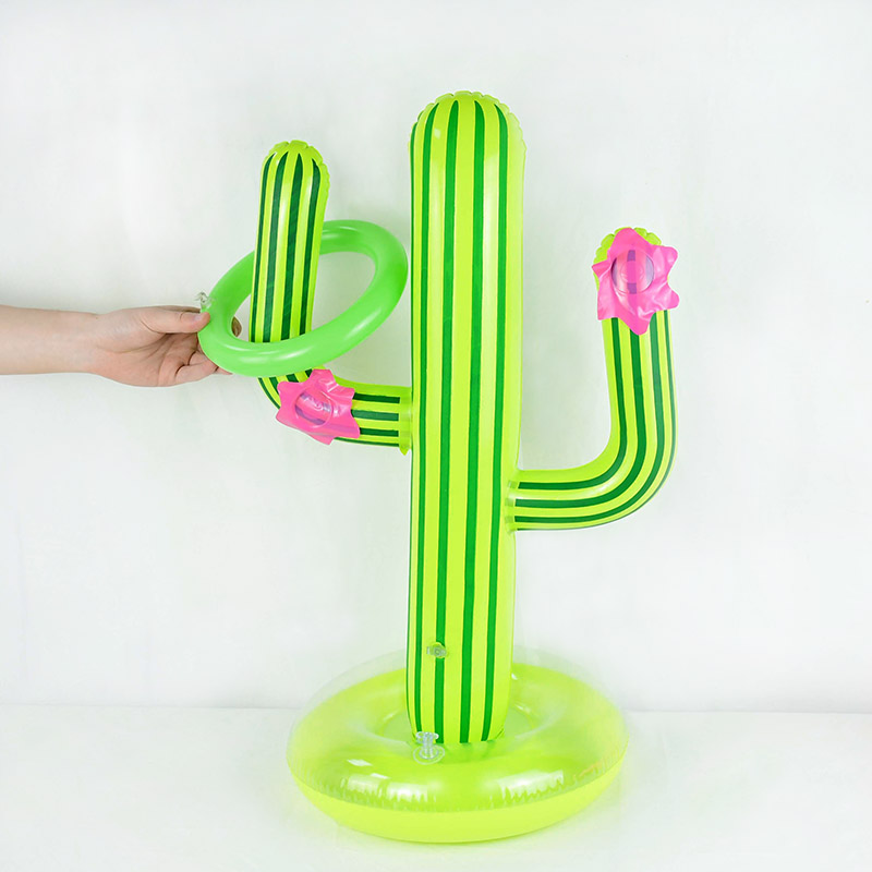 Zomer opblaasbare cactus zwembad ring gooien games opblaasbaar speelgoed met 4 ring tropical stijl zwembad feestartikelen