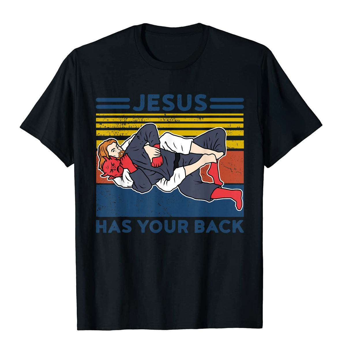 Jiu jitsu skjortor Jesus har din rygg mens bjj mma jujitsu tshirt kvinnor män avslappnade lösa toppar överdimensionerade t shirt roupas masculinas