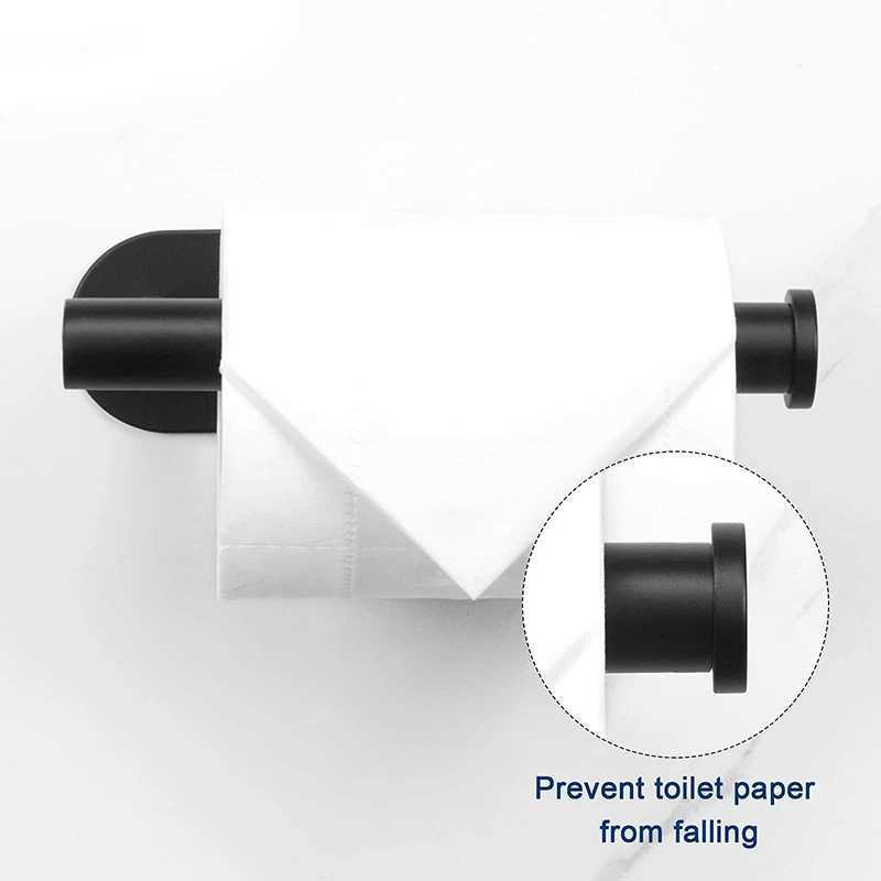 Toilet Paper Holders Adhesive Toilet Roll Paper Holder Organizer Wall Mount Storage Stand Kitchen Bathroom No Drill Tissue Towel Dispenser Stainless 240410