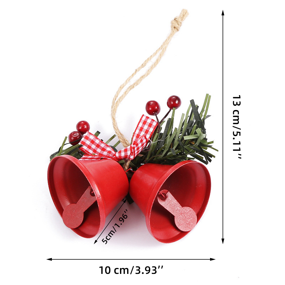 Christmas Jingle Bells Metal Ornaments Tree Hang Pendant Hang Wall Porch Decor On Doorbell DIY Use Crafts Red White Golden