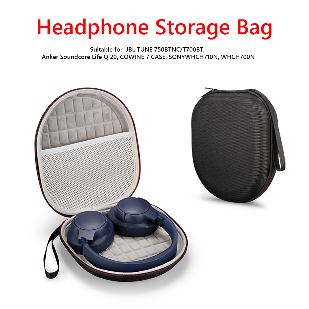 Hard EVA hörlurar som bär fodral på Pouch för T700BT Anker Soundcore Life Q 20 Cowine 7 Case Sonywhch710n Headset Storage Bag Box