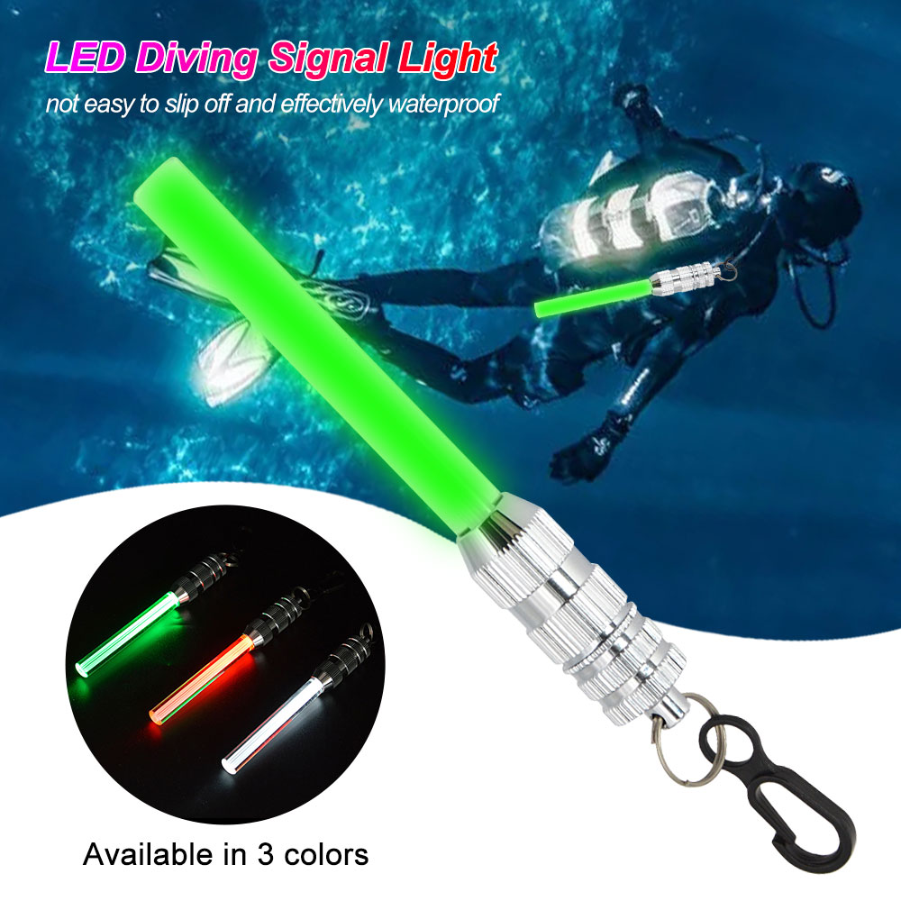 Onderwater duikveiligheidssignaal licht LED fluorescerende stick waarschuwing knipperlichtstang groen/rood/wit