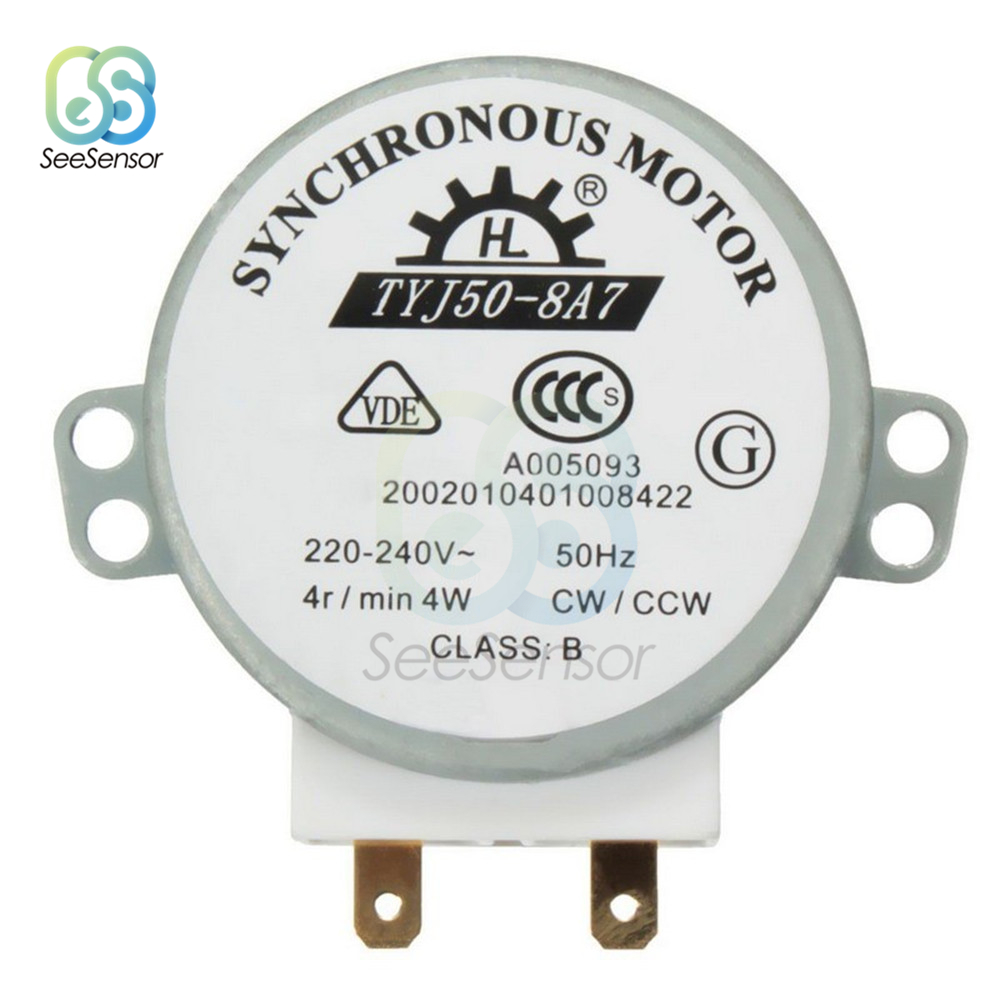 220-240V 4W 50Hz CW/CCW Microwave Microwave Turntable Synchrone motor voor luchtblazer TYJ50-8A7 49TYZ-A2 Microwave Oven Tray Motor