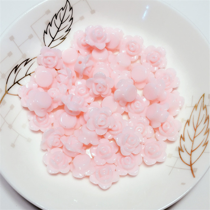 50-Flores de rosa moldam contas de vestuário de acrílico plástico de suprimentos de jóias Diy Supplies Acessórios de jóias