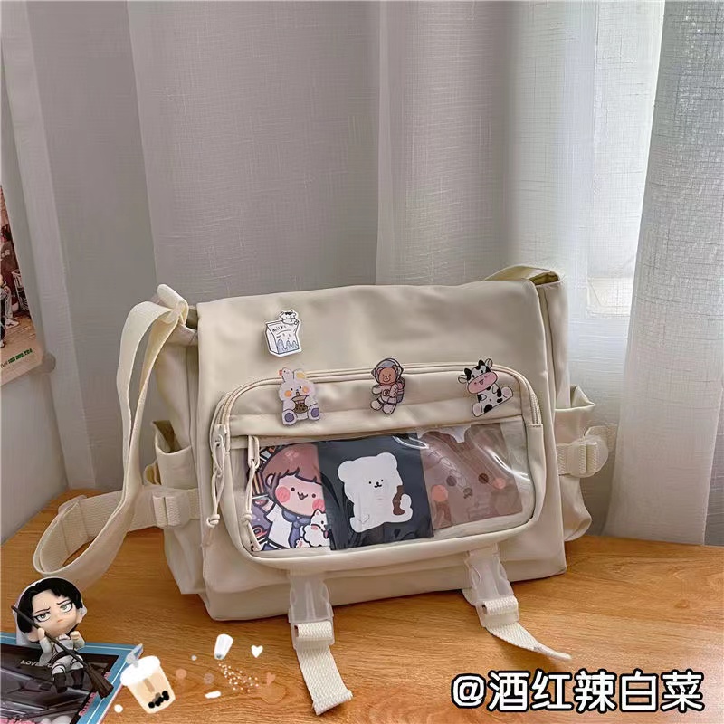 Японские каваи мешки по скрещиванию для женщин прозрачные карманные iTabag Студенты сумки для плеча сумки книга JK Ita Bag Girls Bolsa