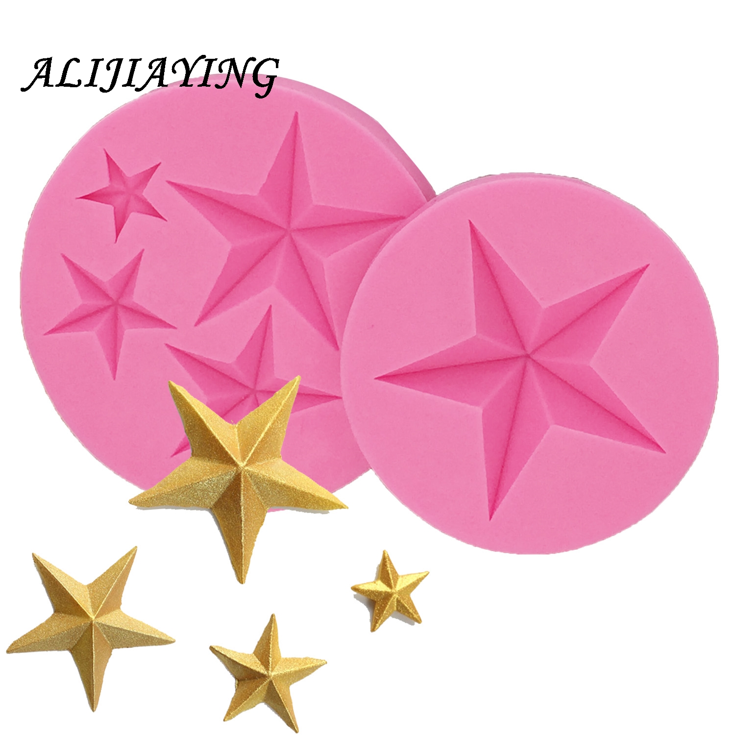 Star shape Silicone Fondant Molds Baby birthday Holiday party Cake Decorating Tools Chocolate Moulds articles D0962