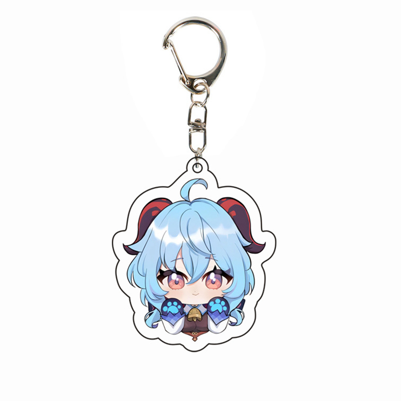 Impact Chibi Keychain Xiao Tartaglia Zhongli Ganyu Hutao Diluc Yanfei Razor Game Акриловые подвесные аксессуары фанаты подарка