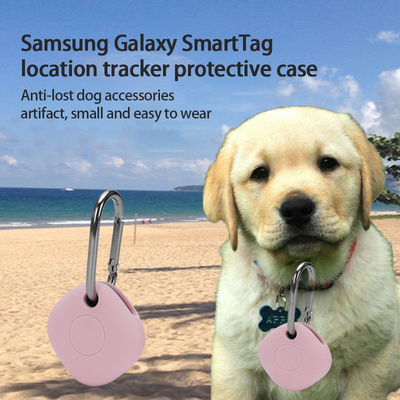 Anti-Lost Silicone Soft Case For Samsung Smart Tag SmartTag Dog Cat Pet Collar Locator Tracker Keychain Holder Cover Accessories