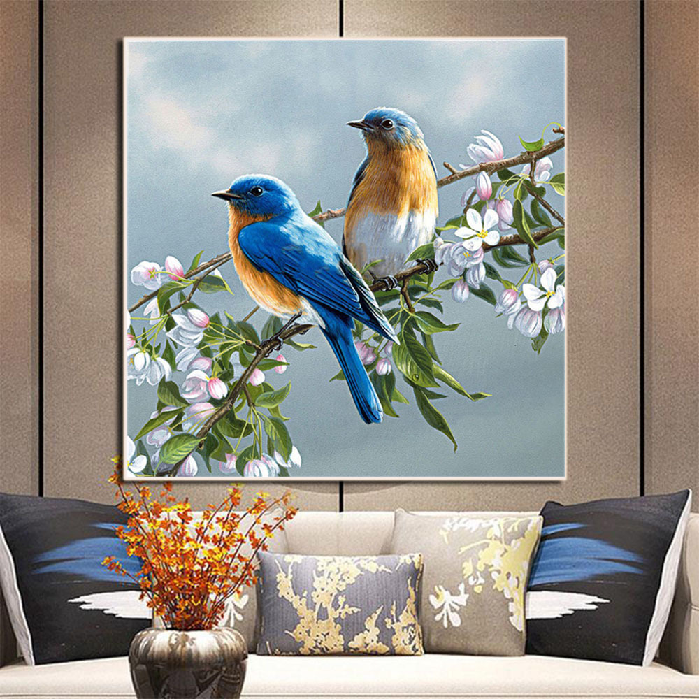 Bird Animal Printed Fabric 11CT Cross Stitch Full Kit Embroidery DMC Threads Handicraft Knitting Needlework Handmade Needle