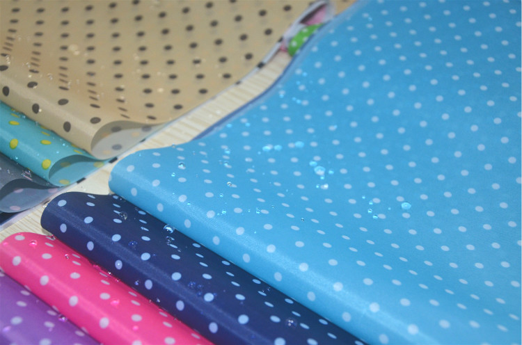 190T Polyester Taffeta PU coated dot printing Waterproof cloth DIY sewing umbrella tent fabric breadth 150cm