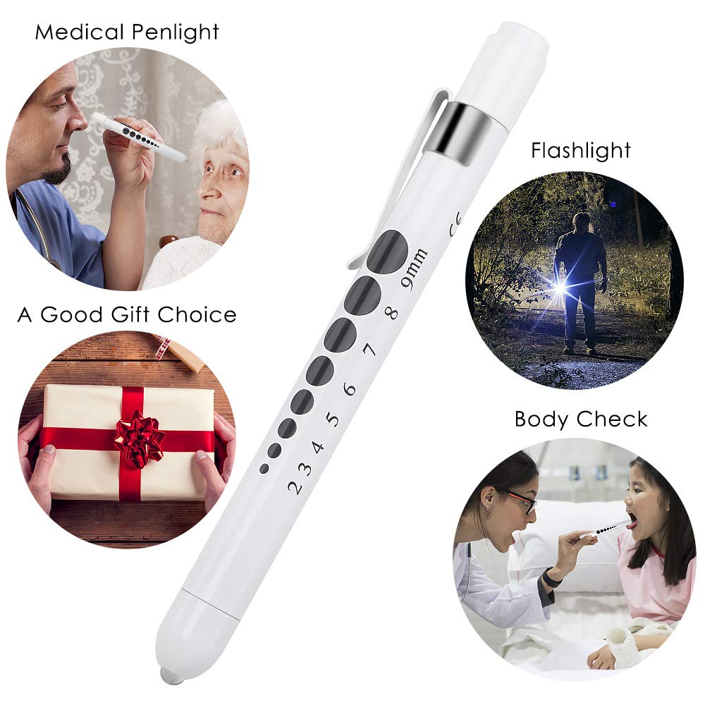 Flasma a LED portatile First Aid Nurse Nurse Pen Light Light Lampada con Penne Diagnosi infermieristica di misurazione del calibro al pupilla
