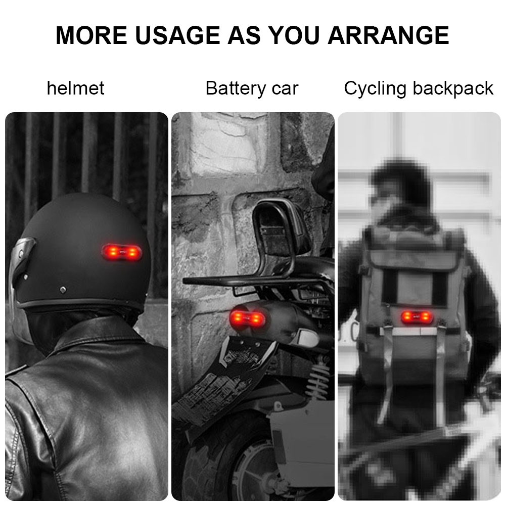 オートバイヘルメットLEDライトUSB充電自転車の安全信号警告灯テールランプ防水ライディングヘルメットアクセサリー