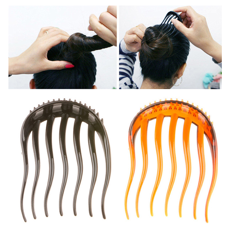 Inserti acconciatura Clip Piatto Up Plastic Bun Maker Afferratura Torta di coda di cavallo Volume Volume Women Accessori capelli