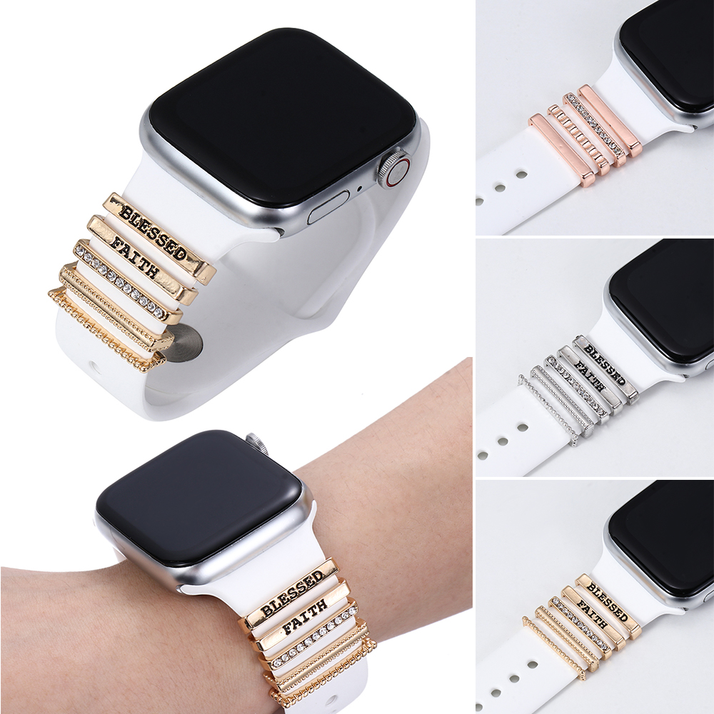 ANCHI CREATIVO DECORATIVO RINGHI GUADA DI MELLO ORNAMENTO Diamand Smart Watch Accessori cinturini in silicone Accessori cinturino anello di rivestimento