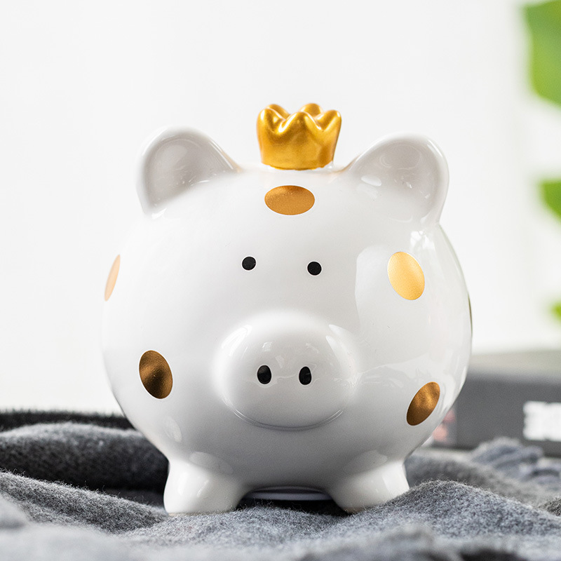 Kawaii Schwein Keramik Schweinelbank für Kinder Erwachsene sparen Geld Bank Bargeld Coin Box anziehen