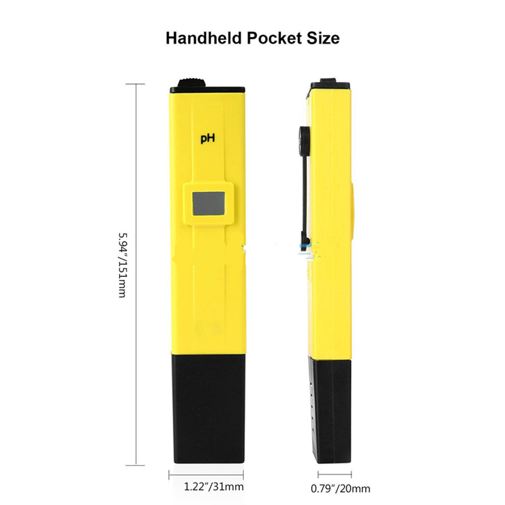 Tester de pH Précision 0,01 Testeur de pH du pH numérique pour eau Food Aquarium Pool Hydroponics Pocket Size Tester Tester grand écran LCD