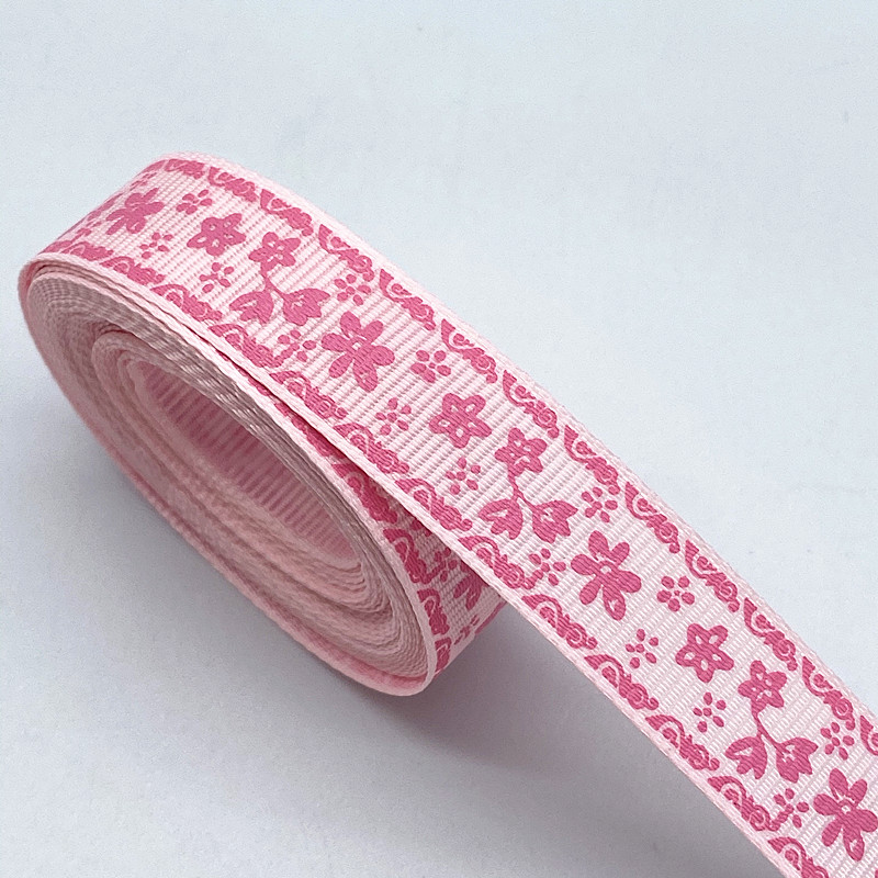 Nuevos 5 años de 15 mm Grosgrain Flores estampadas Cintas para la boda Decoraciones de fiesta de Navidad Diy Cintas de artesanía Suministros