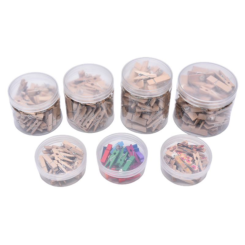 Push -stift med träklips20/ 50st tum thumbtacks Pushpins Creative Paper Clips Clips Clips Natural Color for Cork Board and Photo