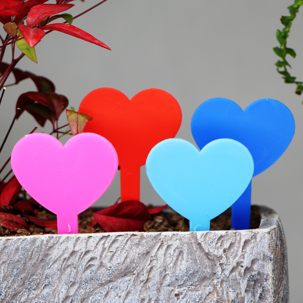 30-etichette a forma di cuore ispessite piantatrici di vaso da giardino marcatore di erbe vivace in plastica impermeabile impermeabile