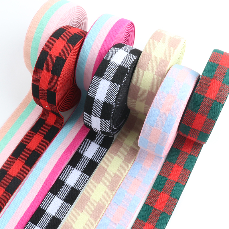 Banda elástica de 25 mm Padrão de impressão de destaque Bolsas de borracha Bolsas de vestuário doméstico Acessórios de costura têxteis Diy 1Meter