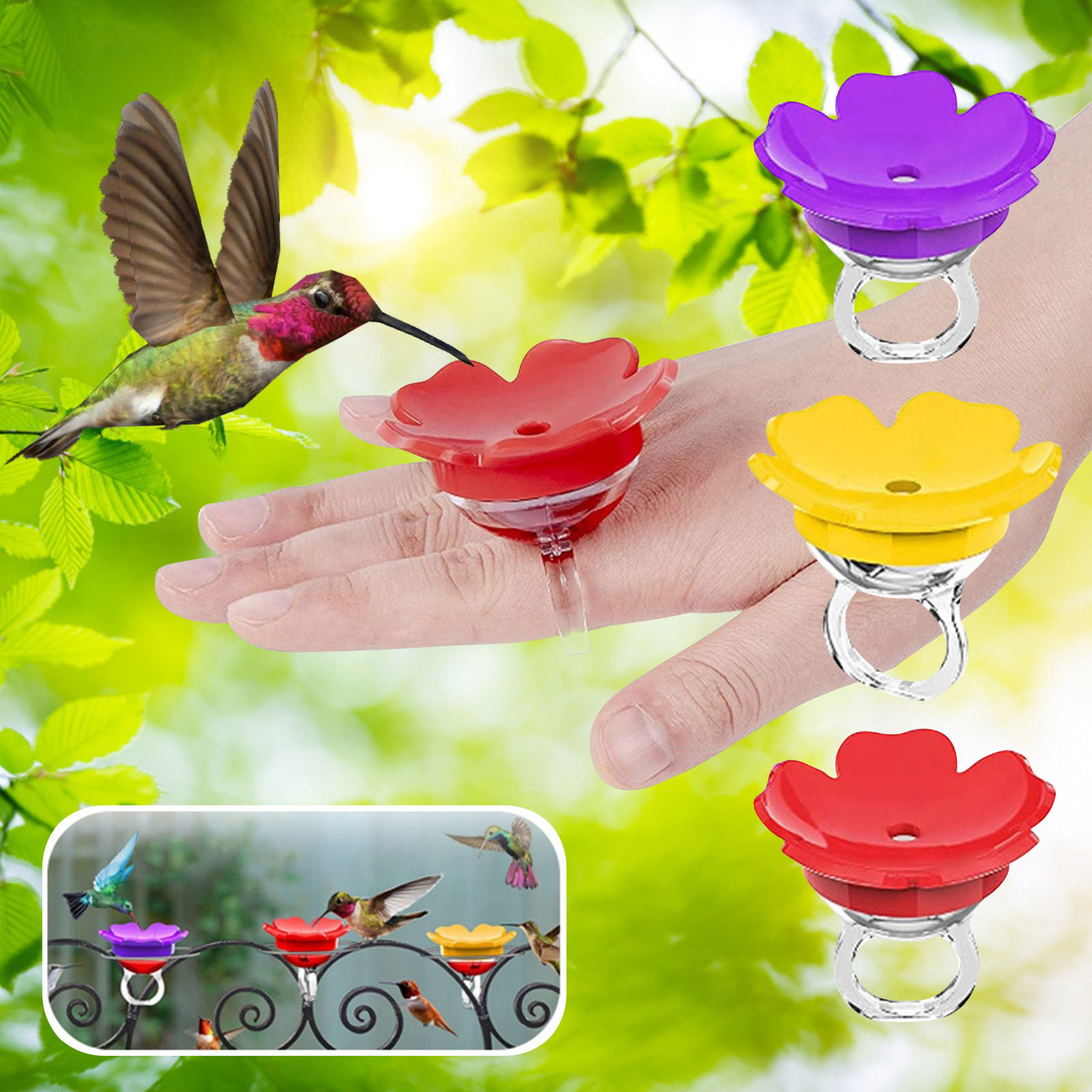 Flower Hummingbird Anghiers alimentazione uccelli all'aperto giardino cortile le mangiatoie uccelli uccelli uccelli.