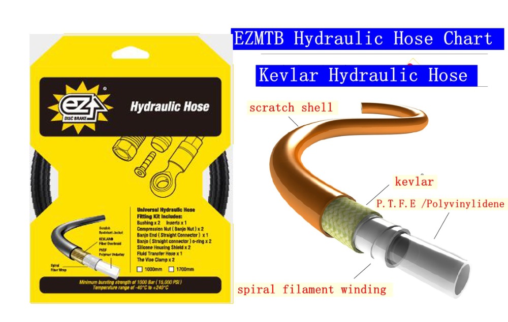 Ez ezmtb bicycle frein hydraulique frein hydraulique tuyau de frein pour le tuyau de frein pour la formule Sram Sram Avid Tous les freins de marque peuvent utiliser le tuyau