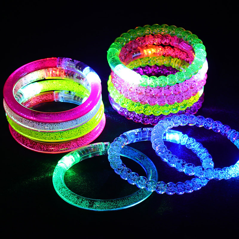 Flash Dance Bracelets Opaski na rękę LED Flash Blow Bangle w ciemnym prezencie urodzinowym pulseras luminosas fluorescentes