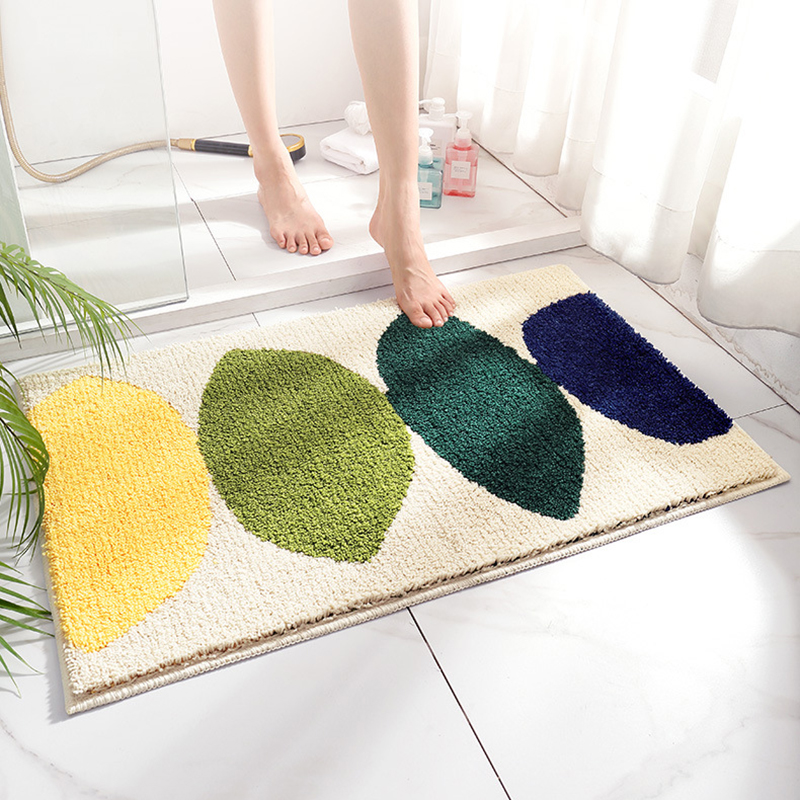 Feuilles vertes afflux de bain de bain tapis de salle de bain absorbant non glip