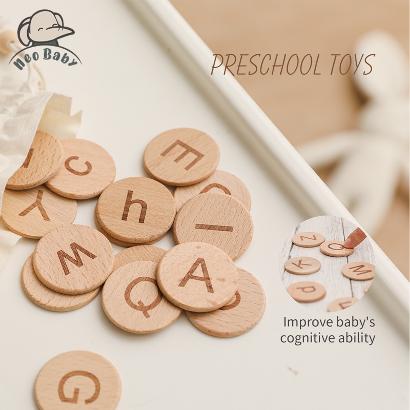 Letters деревянные пьесы Baby Montessori Toy Children Language Language Learning Toys Toys Baby CEETH