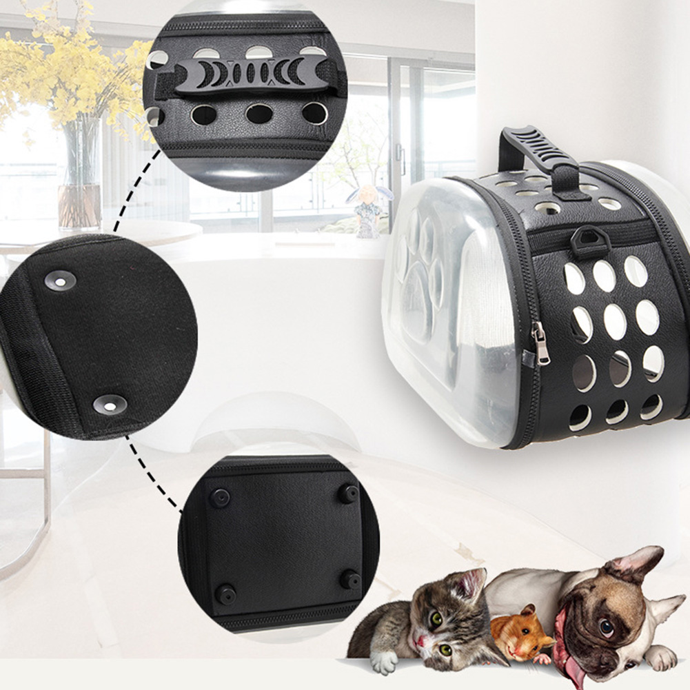 Dog Cat Portable Folding Transparent Handbag Carrier Shoulder Travel Carry Bag