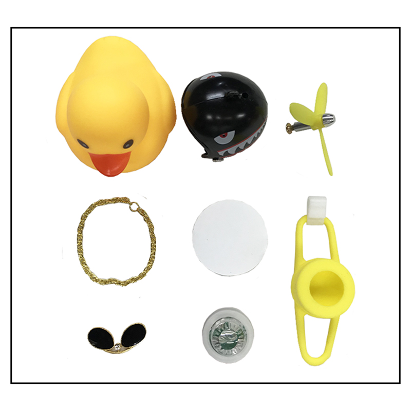 Bicycle Duck Rubber With Helmet Bicycle Bell Horn Ducky With Helmet Light Bike Accessories Bike Duck In The Car Mtb Accessories