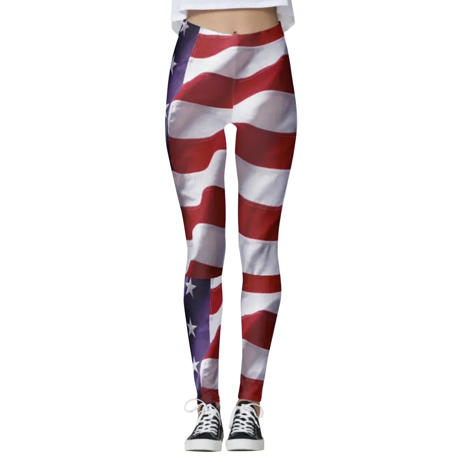 Mulheres patrióticas EUA American Singa American Color Leggings Skinny Pants for Yoga Running Pilates Women's Cropped Jeans Dropshipp