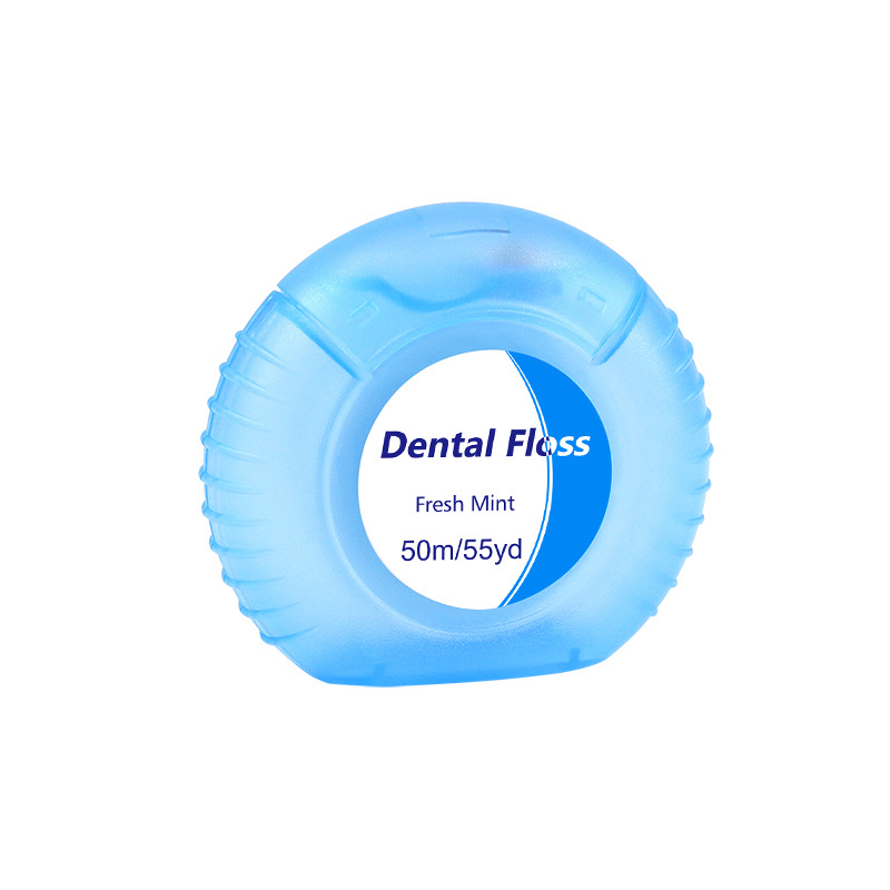 1 rolo de 50m 50m de fio dental de higiene oral de dentes de limpeza de cera Mint com sabor de fio dental com sabor de dente de dente de dente de dente