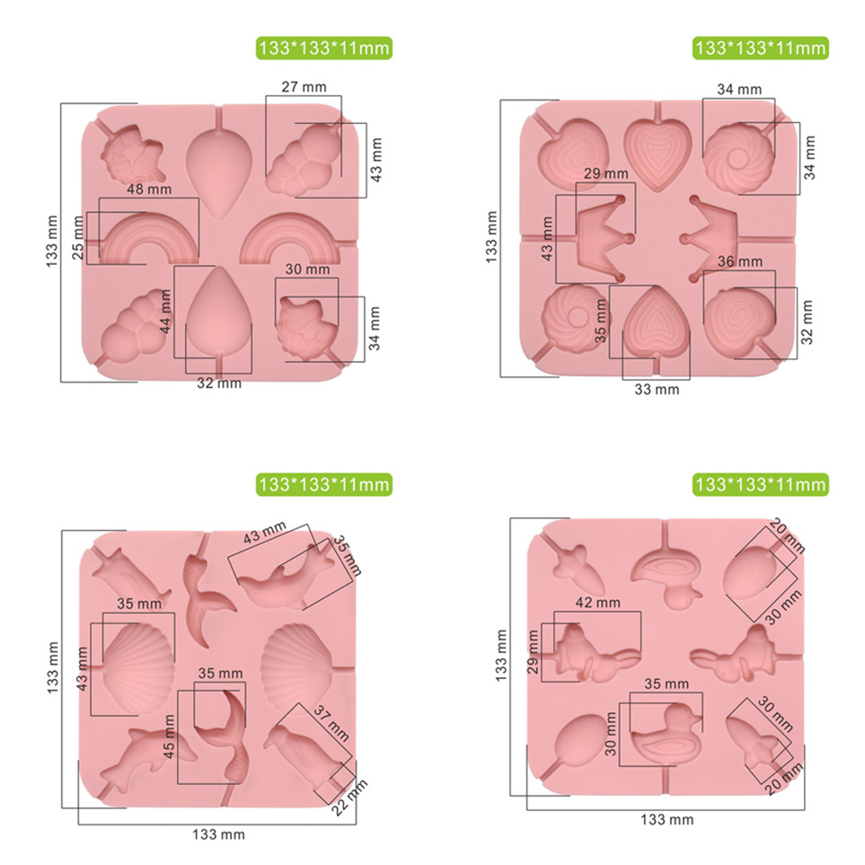 Unicorn/Ocean/Crown/Rabbit Lollipop Silicone Mold Chocolate Candy Cake Mold Cake Decorating Tools Köksbakningstillbehör