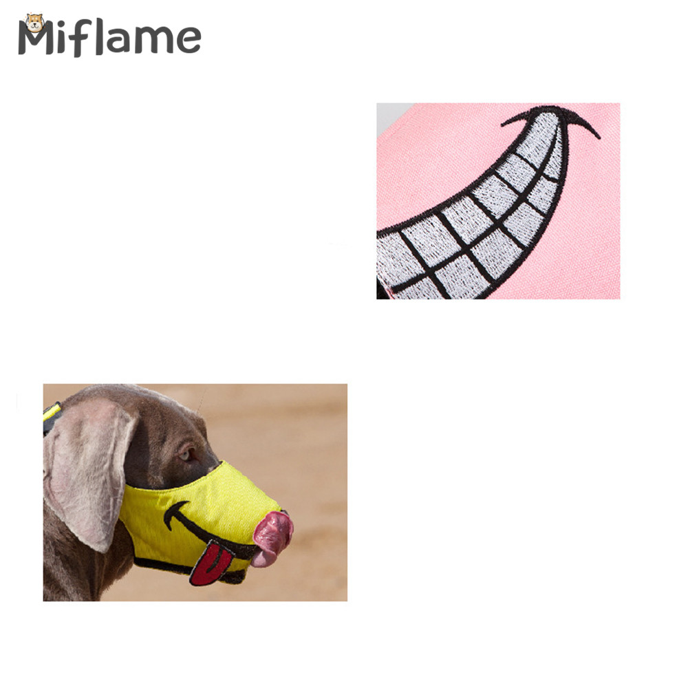 Miflame Outdoor Pet Muzzle Dog Mouth Cover With Teeth Adjustable Big Dogs Muzzle Greyhound Accessories Anti Barking Dog Barrier