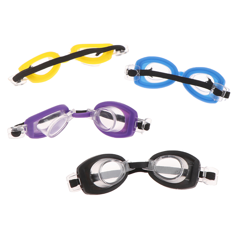 House Plastic Sports Style 1/6 Gafas de muñecas Accesorios de juguete Gafas de marco negro con anteojos de buceo en miniatura