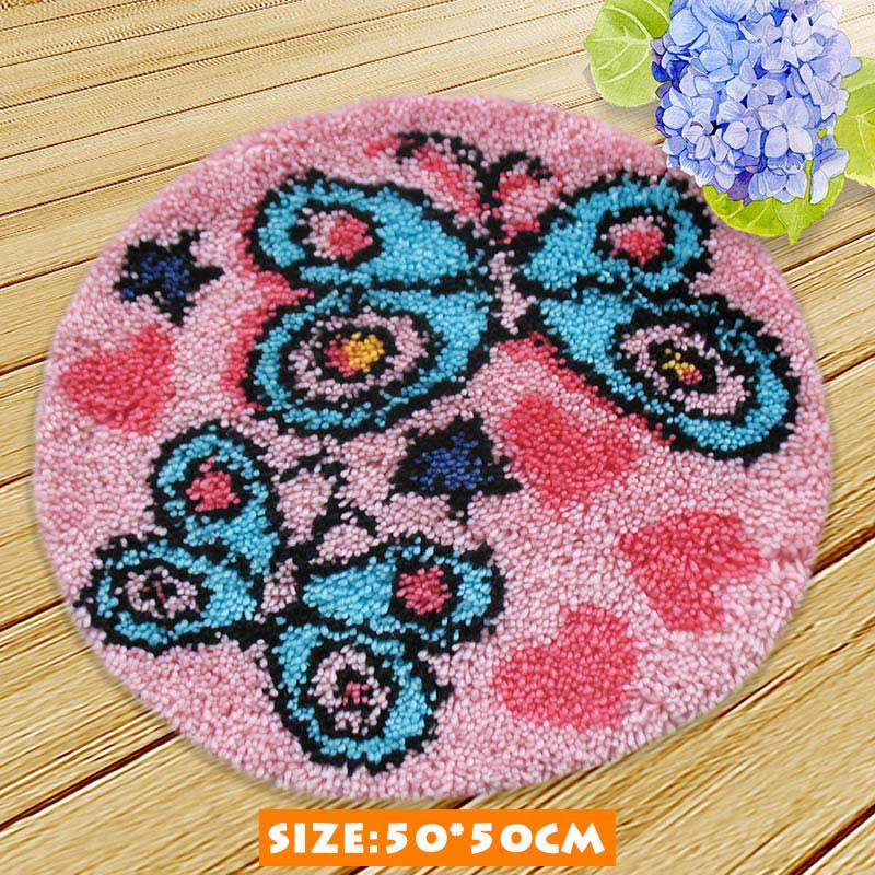 DIY Butfly Bee Sunflower Ladybug Latch Hook Crochet Tapis de broderie Faire des kits Trapilho Crochet Handcraft Segment Grass