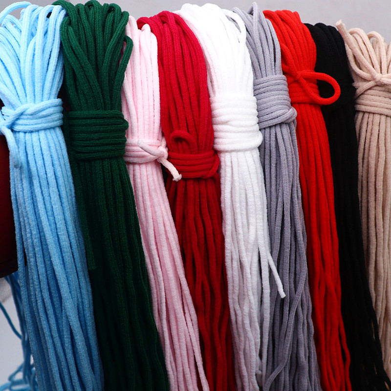 20y justerbar mask Sying Elastic Band DrawString Polypropylenfiber Loop Color Mask Lanyard Rope DIY Syförsörjning 3-5 mm