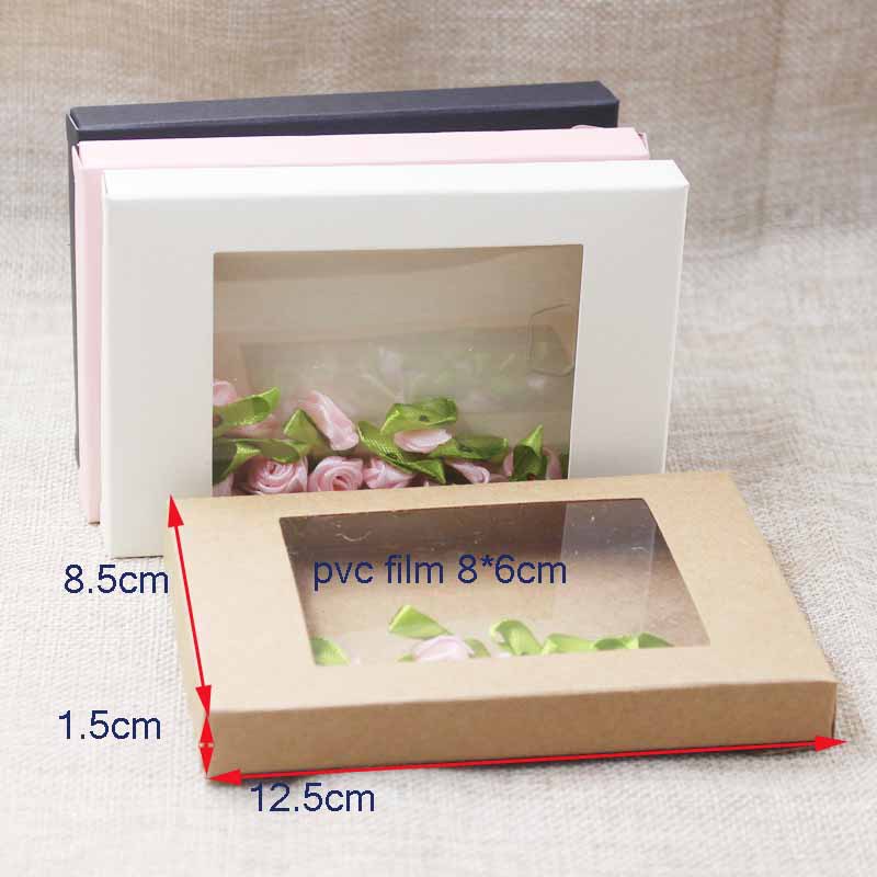 20/Regalo de papel multicolor PackageGed Discirplay con cajas transparentes de dulces de boda de PVC PVC Cajas de envasado de regalos de papel