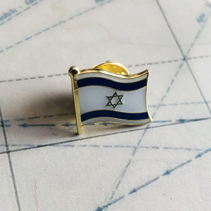 Israël nationale vlag borduurwerkpleisters badge schild en vierkante vorm pin één set op de doek armband rugzakdecoratie