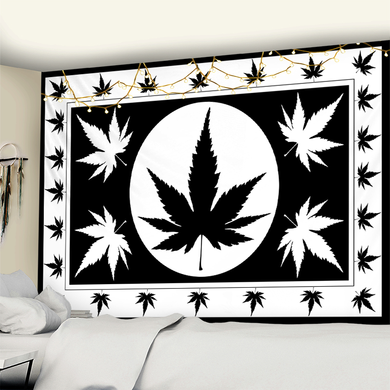 New 3D Printing Maple Leaf Wall Hanging Tapestry Art TAPIZ Bohemia Psychedelic Witchcraft Curtain Bedroom Home Decor